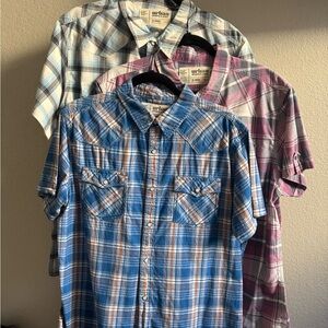 BUNDLE OF 3 Urban Pipeline Men's Plaid Short Sleeve Shirts